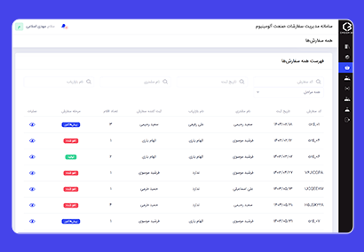 پنل مدیریت نرم‌افزار اوردربین